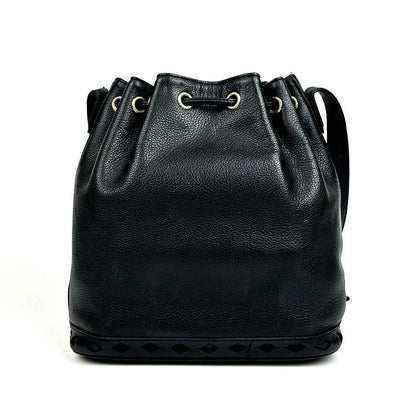 Saint Laurent Shoulder Bag Purse Leather Black Authentic