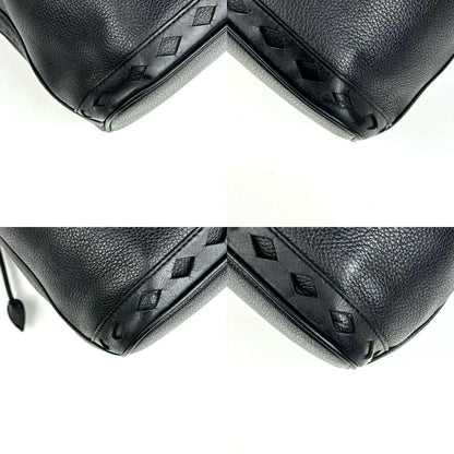 Saint Laurent Shoulder Bag Purse Leather Black Authentic
