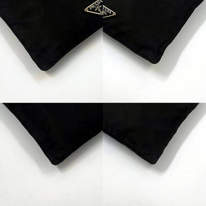 PRADA Shoulder Bag Purse Logo Nylon Leather Black Authentic