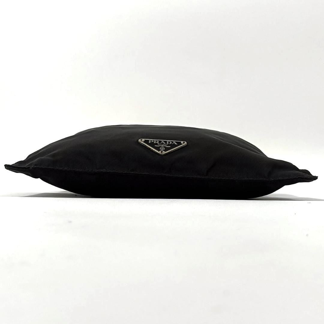 PRADA Shoulder Bag Purse Logo Nylon Leather Black Authentic