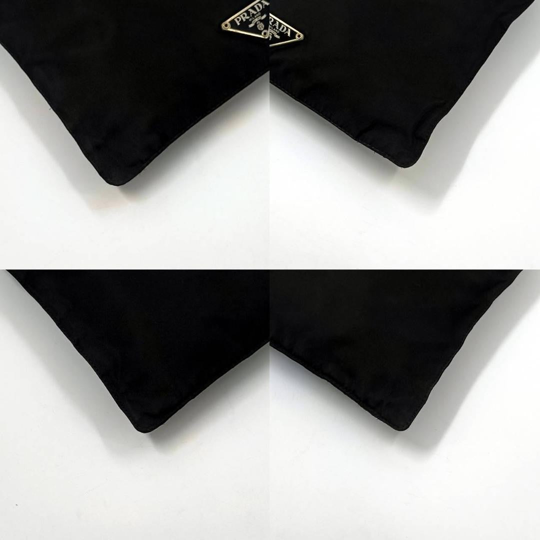 PRADA Shoulder Bag Purse Logo Nylon Leather Black Authentic