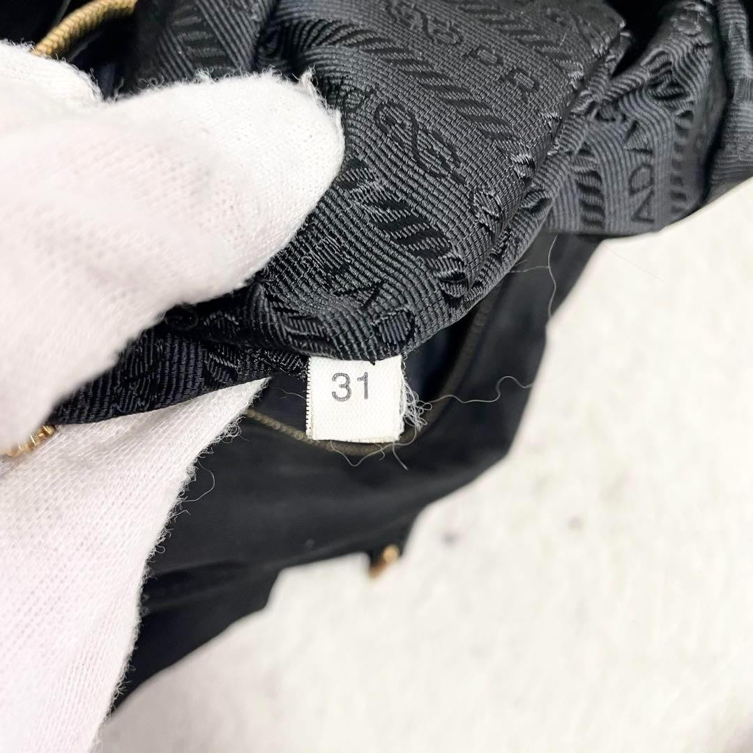 PRADA Hand Bag Tote Purse Logo Nylon Leather Black Authentic