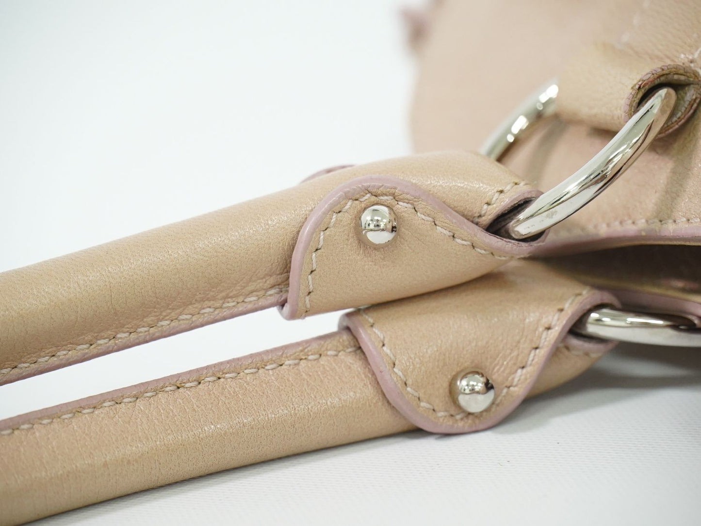 Salvatore Ferragamo Hand Bag Tote Purse Gancini Leather Pink Authentic