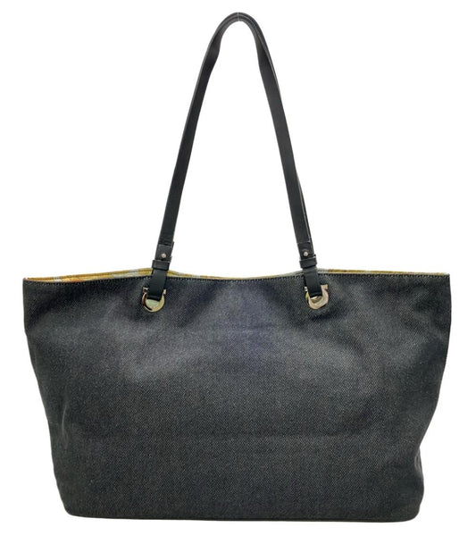 Salvatore Ferragamo Hand Bag Tote Purse Gancini Black Authentic