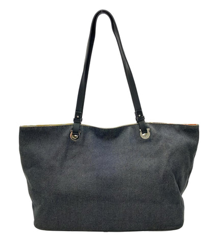 Salvatore Ferragamo Hand Bag Tote Purse Gancini Black Authentic