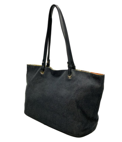 Salvatore Ferragamo Hand Bag Tote Purse Gancini Black Authentic