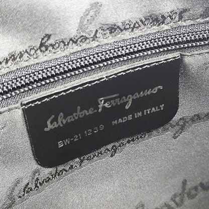 Salvatore Ferragamo Hand Bag Tote Purse Leather Black Authentic