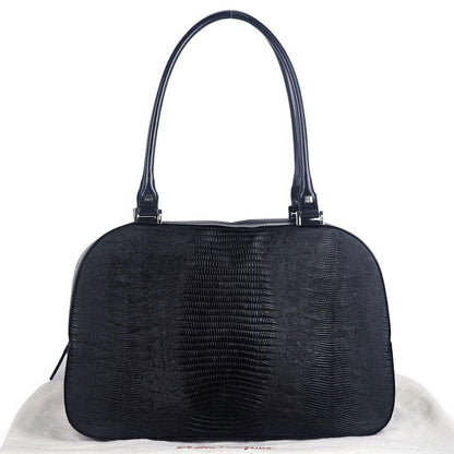 Salvatore Ferragamo Hand Bag Tote Purse Leather Black Authentic