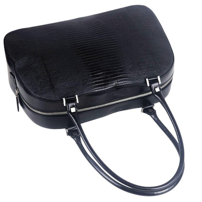 Salvatore Ferragamo Hand Bag Tote Purse Leather Black Authentic
