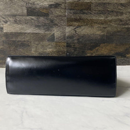 Salvatore Ferragamo Hand Bag Tote Purse Gancini Leather Black Authentic