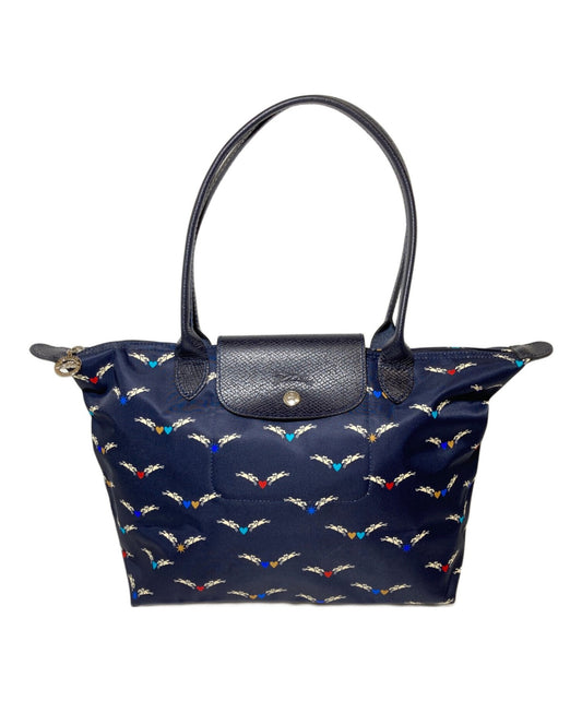 Longchamp Hand Bag Tote Purse Le Pliage Navy Authentic