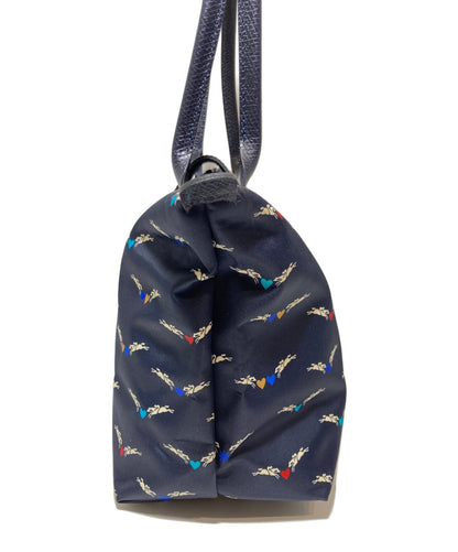 Longchamp Hand Bag Tote Purse Le Pliage Navy Authentic