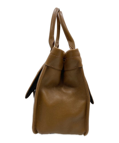 Longchamp Hand Bag Tote Purse Brown Authentic