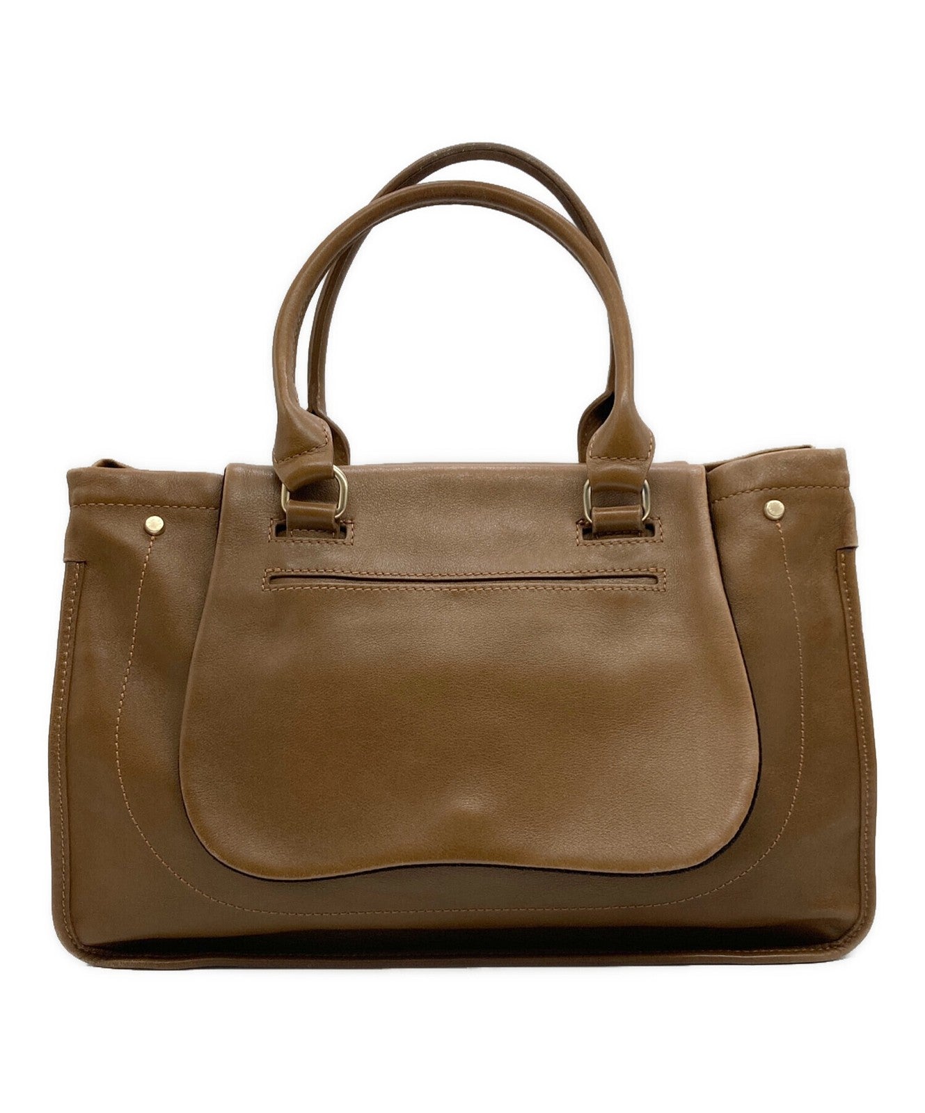 Longchamp Hand Bag Tote Purse Brown Authentic