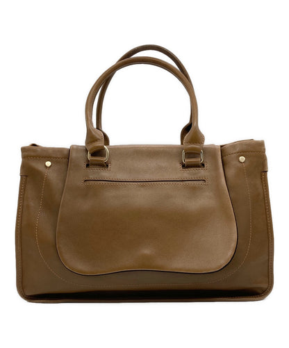 Longchamp Hand Bag Tote Purse Brown Authentic