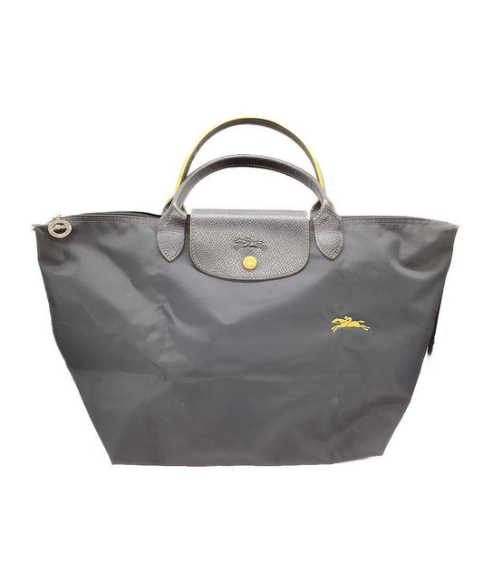 Longchamp Hand Bag Tote Purse Le Pliage Gray Authentic