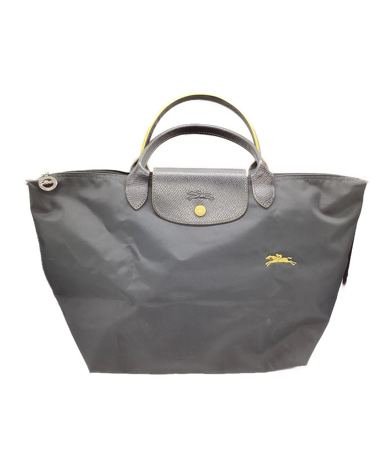 Longchamp Hand Bag Tote Purse Le Pliage Gray Authentic