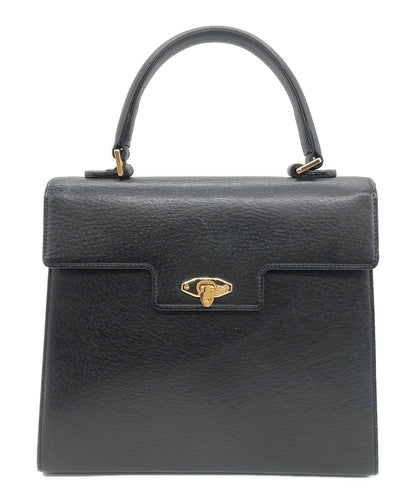 Valentino Garavani Hand Bag Tote Purse Leather Black Authentic