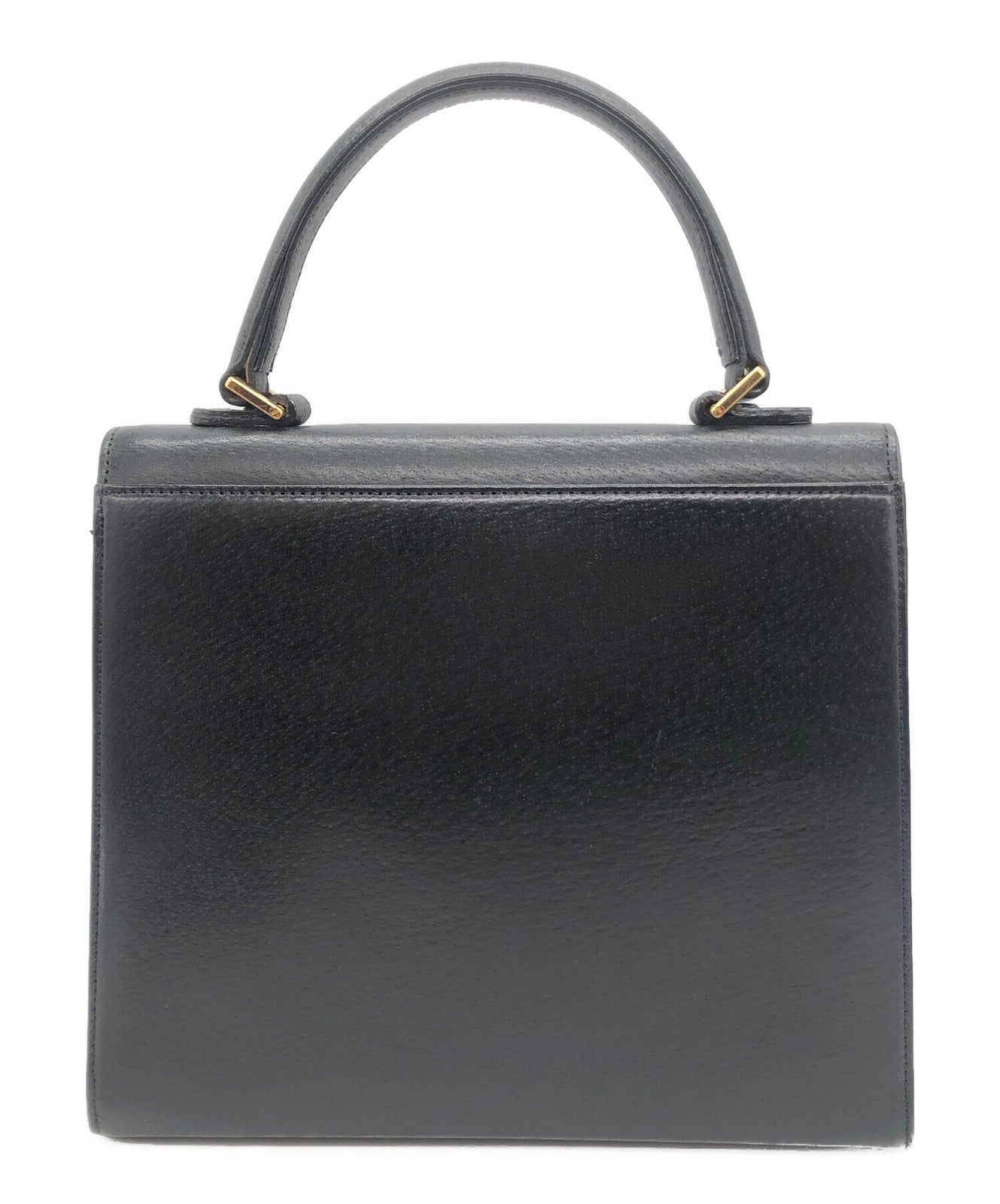Valentino Garavani Hand Bag Tote Purse Leather Black Authentic