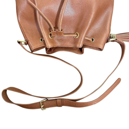 Valentino Garavani Shoulder Bag Purse Logo Leather Brown Authentic