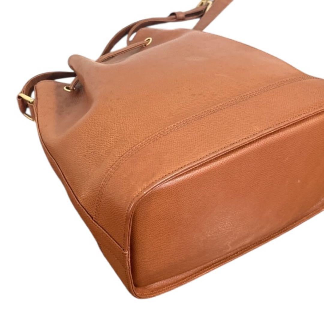 Valentino Garavani Shoulder Bag Purse Logo Leather Brown Authentic