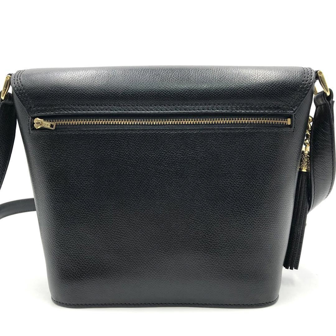 Valentino Garavani Shoulder Bag Purse Logo Leather Black Authentic