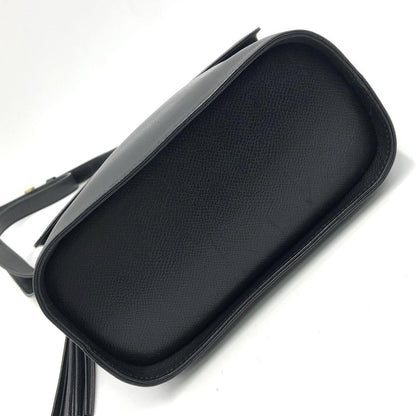 Valentino Garavani Shoulder Bag Purse Logo Leather Black Authentic