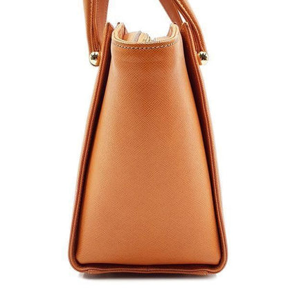 Valentino Garavani Hand Bag Tote Purse Leather Light Brown Authentic