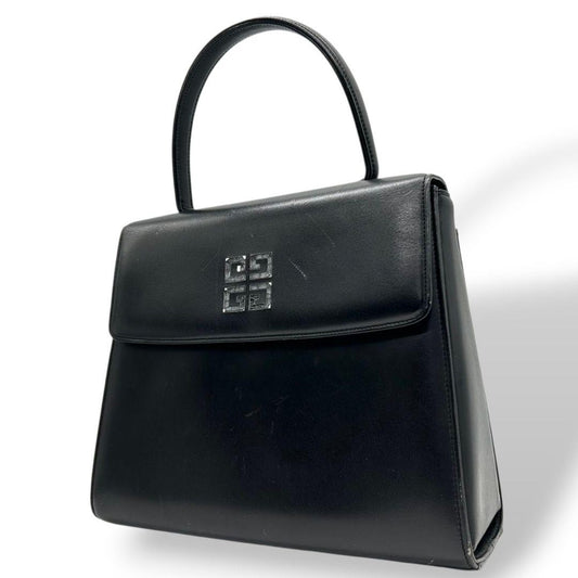 GIVENCHY Hand Bag Tote Purse 4G Leather Black Authentic