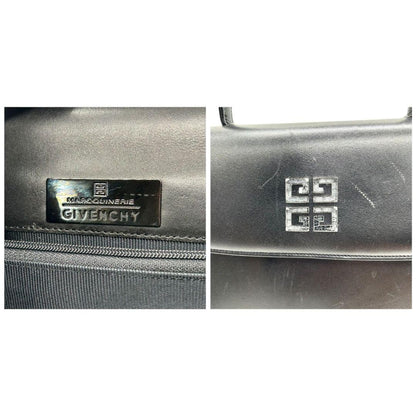 GIVENCHY Hand Bag Tote Purse 4G Leather Black Authentic