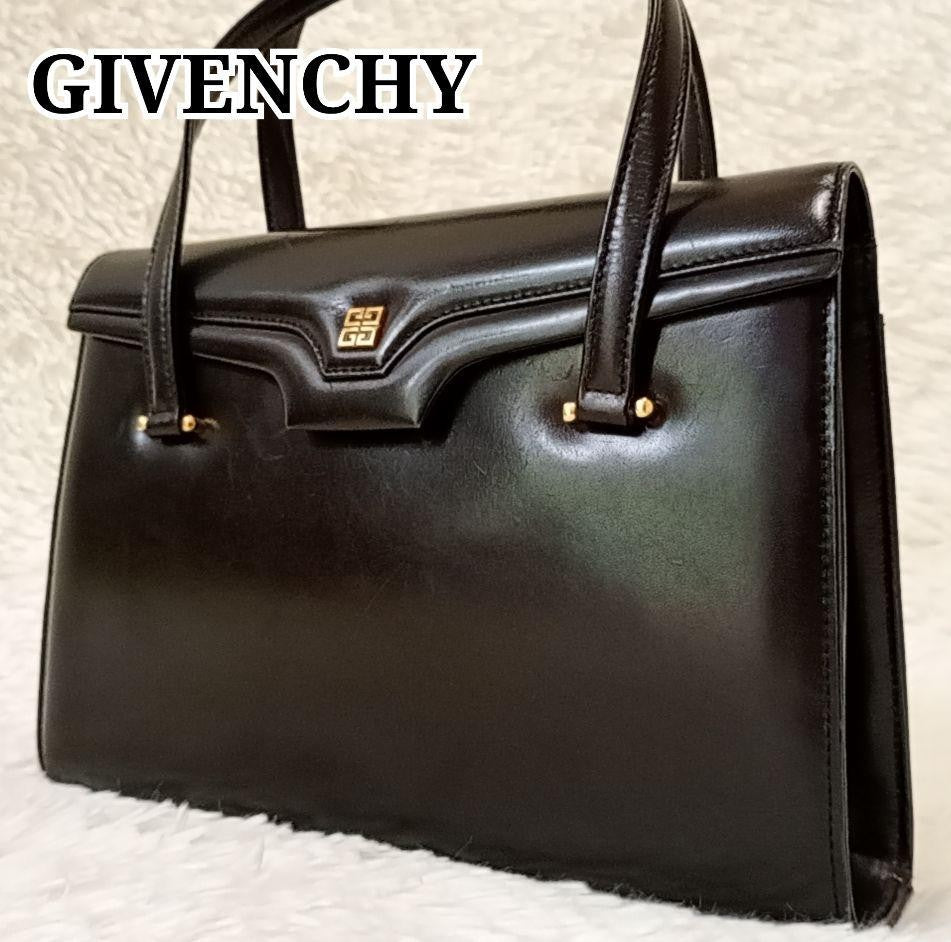 GIVENCHY Hand Bag Tote Purse 4G Leather Black Authentic