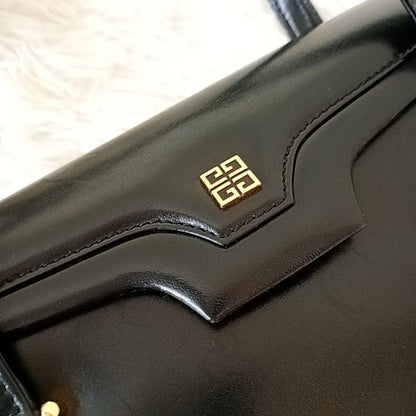 GIVENCHY Hand Bag Tote Purse 4G Leather Black Authentic