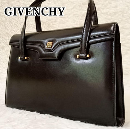 GIVENCHY Hand Bag Tote Purse 4G Leather Black Authentic