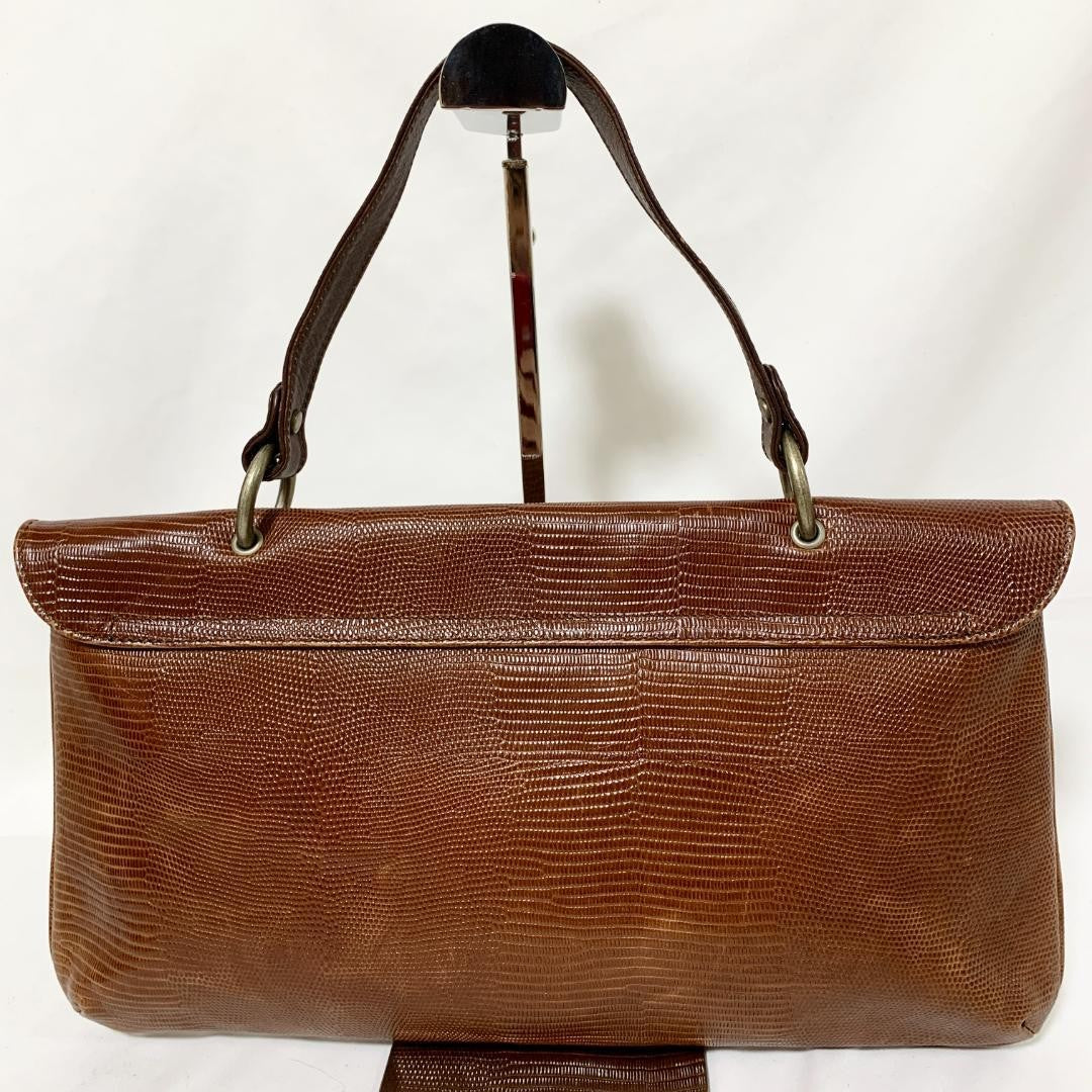 Dolce & Gabbana Hand Bag Tote Purse Leather Brown Authentic