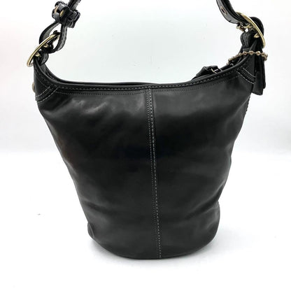 COACH Shoulder Bag Purse Leather Black Authentic