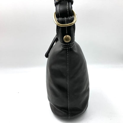 COACH Shoulder Bag Purse Leather Black Authentic