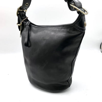COACH Shoulder Bag Purse Leather Black Authentic