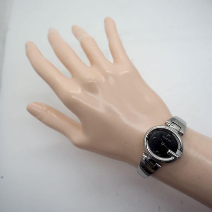 GUCCI Quartz Watch Wristwatch Black Silver Women's Authentic