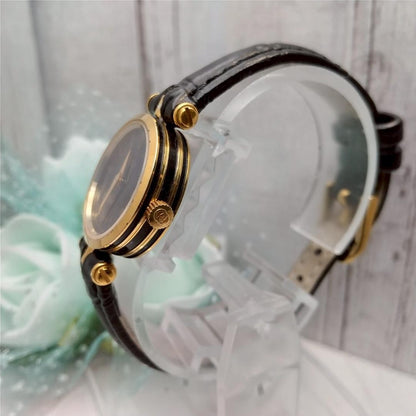 GUCCI Quartz Watch Wristwatch Gold Black Women's Authentic