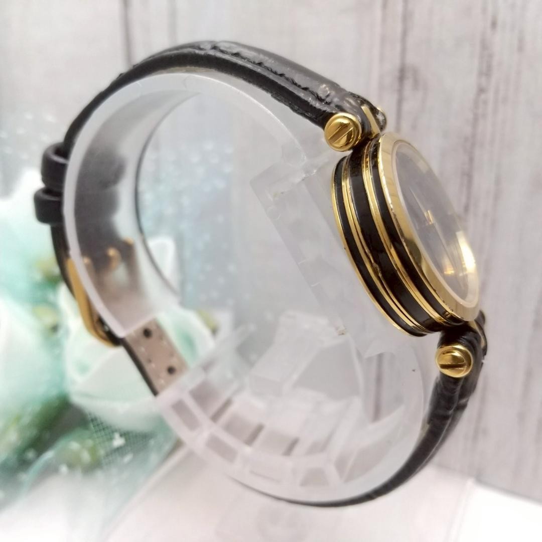 GUCCI Quartz Watch Wristwatch Gold Black Women's Authentic