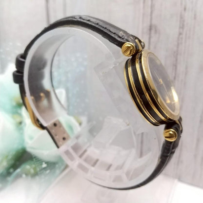 GUCCI Quartz Watch Wristwatch Gold Black Women's Authentic