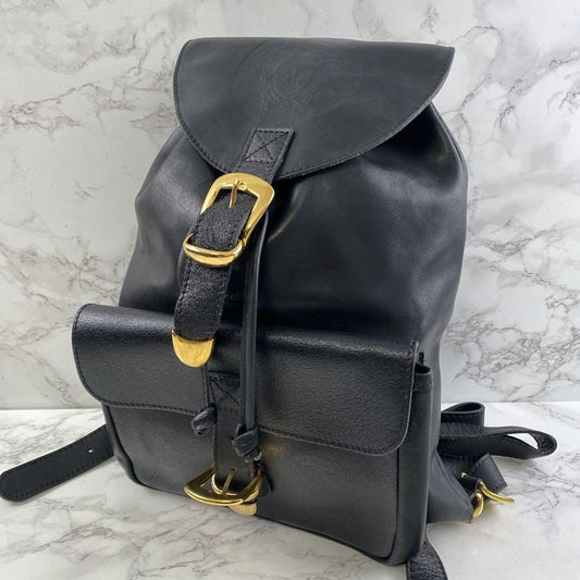 VERSACE Backpack Medusa Leather Black Authentic