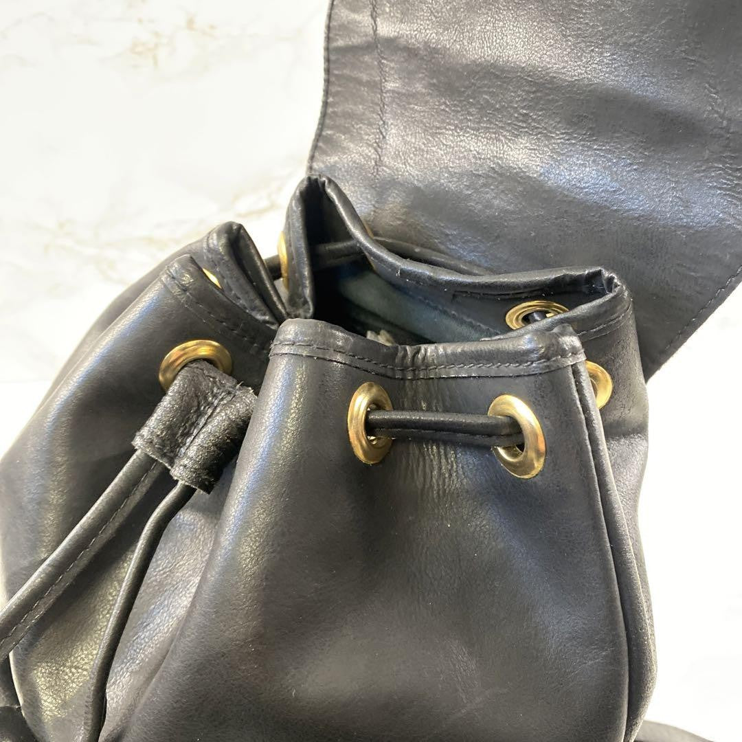 VERSACE Backpack Medusa Leather Black Authentic