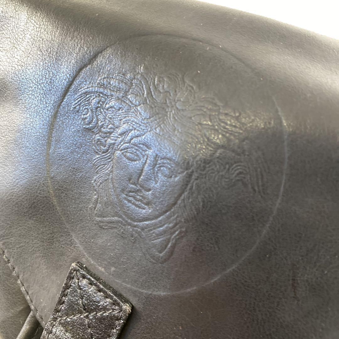 VERSACE Backpack Medusa Leather Black Authentic