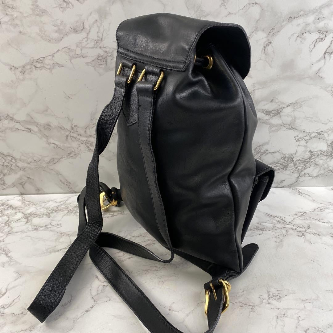 VERSACE Backpack Medusa Leather Black Authentic