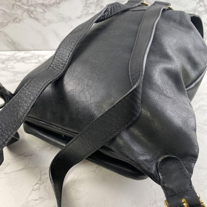 VERSACE Backpack Medusa Leather Black Authentic