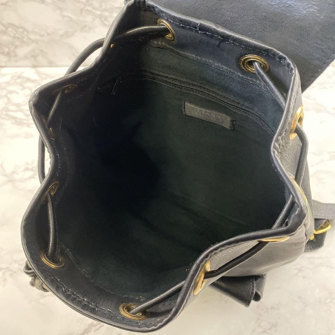 VERSACE Backpack Medusa Leather Black Authentic