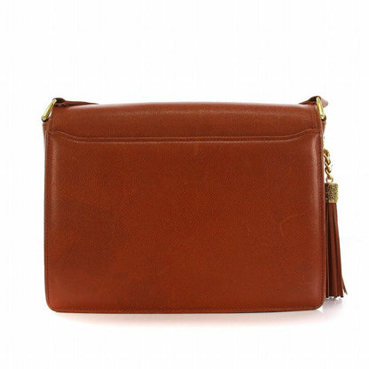 Valentino Garavani Shoulder Bag Purse Logo Leather Brown Authentic