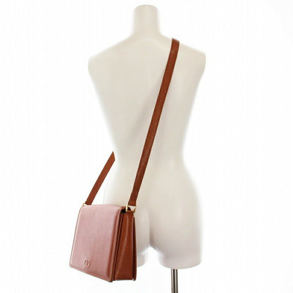 Valentino Garavani Shoulder Bag Purse Logo Leather Brown Authentic