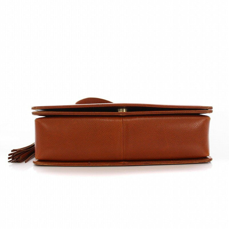 Valentino Garavani Shoulder Bag Purse Logo Leather Brown Authentic